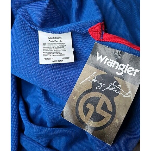 NWT Wrangler George Strait Polo Shirt Performance Fabric, Sz XL, Blue MGSK34B - Picture 9 of 10